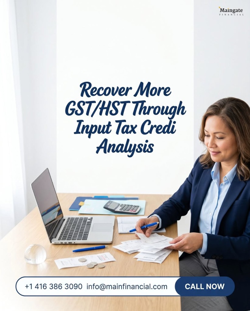 Maingate Financial post: recover more GST/HST through input tax credit analysis
